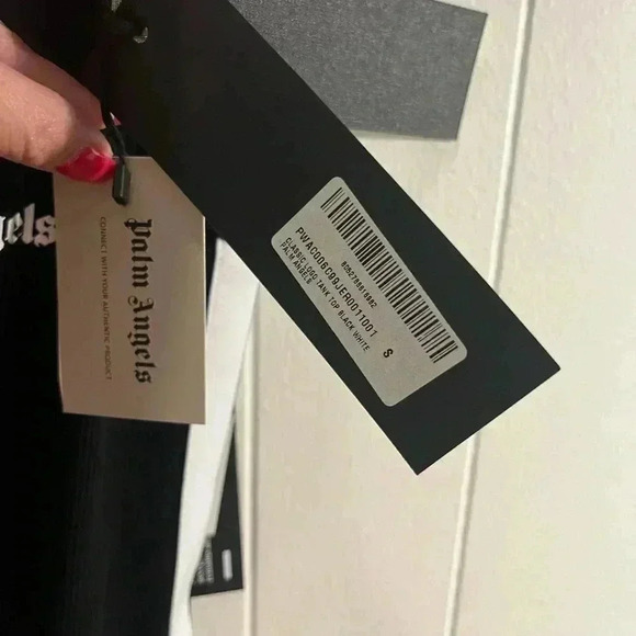 NWT Palm Angels TRAINING TRACK TANK TOP Black White S - Picture 9 of 10